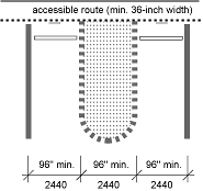 plan showing a van-accessible parking space